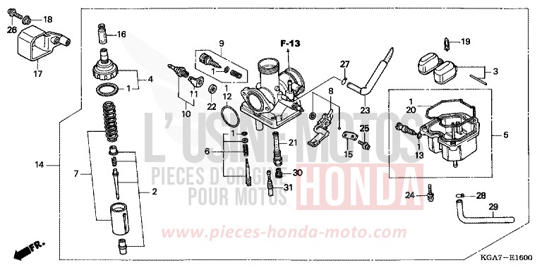 CARBURETOR for CG125 TITAN ES FORCE SILVER METALLIC (NH411) from 2004